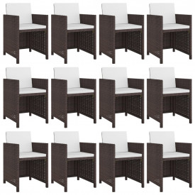 Set mobilier de exterior 37 piese, poliratan, maro - Img 2