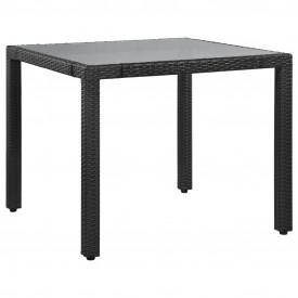 Set mobilier de exterior, 5 piese, poliratan, negru - Img 2