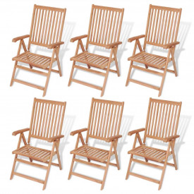 Set mobilier de exterior, 7 piese, lemn de tec - Img 7