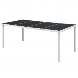Set mobilier de exterior 9 piese, negru - Img 2