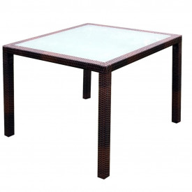 Set mobilier de exterior, 9 piese, poliratan, maro - Img 5