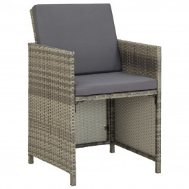 Set mobilier de exterior cu perne, 13 piese, gri, poliratan - Img 12