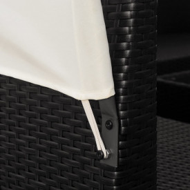 Set mobilier de grădină cu baldachin, 9 piese, negru, poliratan - Img 5