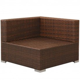Set mobilier de grădină cu canapea 8 piese, poliratan, maro - Img 6