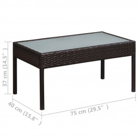 Set mobilier de grădină cu perne, 5 piese, negru, poliratan - Img 10