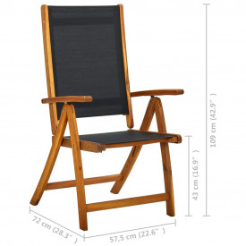Set mobilier exterior din lemn de acacia, pliabil, șapte piese - Img 11