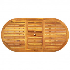 Set mobilier exterior pliabil masă extensibilă, 7 piese, acacia - Img 10