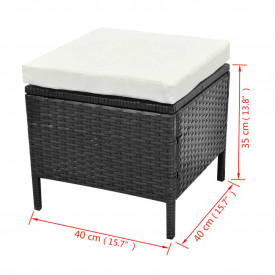 Set mobilier grădină pentru 8 pers., 14 piese poliratan negru - Img 12