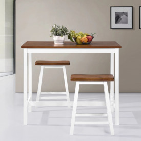 Set mobilier tip bar, masă și scaune, 3 piese, lemn masiv - Img 3
