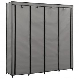 Șifonier cu 4 compartimente, gri, 175 x 45 x 170 cm - Img 2