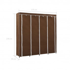 Șifonier cu 4 compartimente, maro, 175x45x170 cm - Img 8