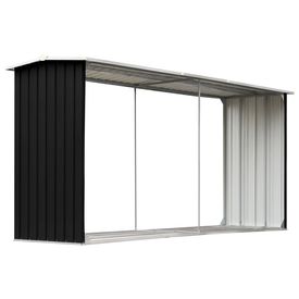 Șopron depozitare lemne antracit, 330x92x153 cm oțel galvanizat