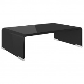 Stativ TV/Suport monitor, sticlă, 40 x 25 x 11 cm, negru - Img 2