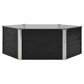 Strat înălțat de grădină antracit 129x129x45 cm oțel galvanizat - Img 2