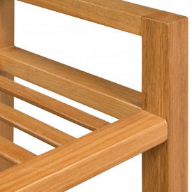 Suport de pantofi cu 2 rafturi, stejar masiv, 49,5 x 27 x 40 - Img 4