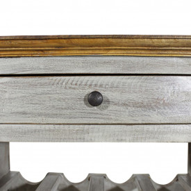 Suport sticle de vin, lemn masiv reciclat, 55 x 23 x 85 cm - Img 3