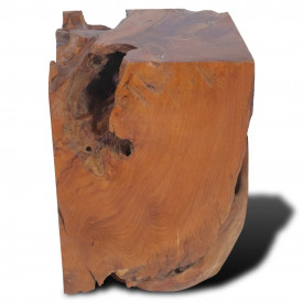 Taburet din lemn de tec solid 30 x 30 x 40 cm - Img 6