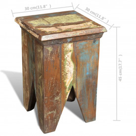 Taburet, lemn reciclat, stil antic - Img 7