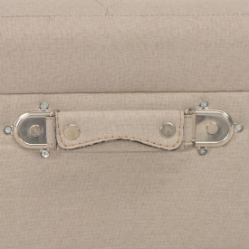 Taburete cu depozitare, 3 buc., bej, material textil - Img 8