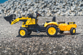 Tractor cu pedale Buldoexcavator cu pedale Komatsu cu remorca, Falk, 2076M - Img 3