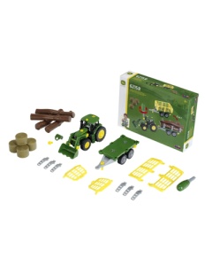 Tractor John Deere cu carucior de lemn si fan - Img 3