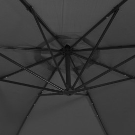Umbrelă de consolă cu LED și stâlp de metal, antracit, 350 cm - Img 9