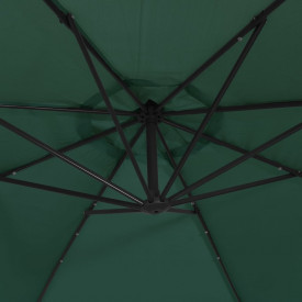 Umbrelă de consolă cu LED și stâlp de metal, verde, 350 cm - Img 9