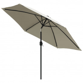 Umbrelă de soare cantilever cu LED 3 m, Alb Nisip - Img 4