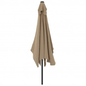 Umbrelă de soare exterior, stâlp metalic, gri taupe, 300x200 cm - Img 4