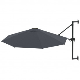Umbrelă soare, montaj pe perete, stâlp metal, 300 cm, antracit - Img 2