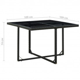 vidaXL 13 piese Set mobilier de exterior, negru, poliratan - Img 8