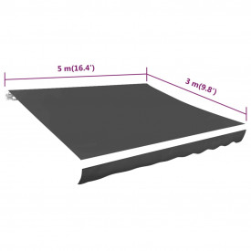 vidaXL Acoperiș de copertină din pânză, antracit, 481 x 296 cm - Img 5
