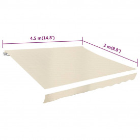 vidaXL Acoperiș de copertină din pânză, crem, 436 x 296 cm - Img 5
