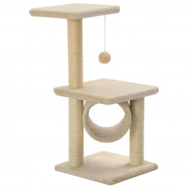 vidaXL Ansamblu pentru pisici, stâlpi cu funie de sisal, 65 cm, bej - Img 2