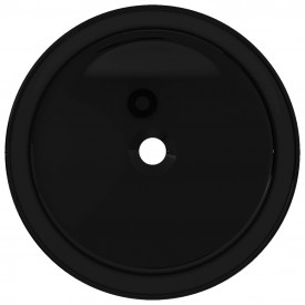 vidaXL Bazin chiuvetă ceramic, Rotund Negru 40x15 cm - Img 3
