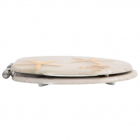 vidaXL Capac WC cu închidere silențioasă, MDF, design stea de mare - Img 4