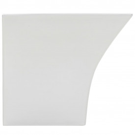 vidaXL Chiuvetă ceramică suspendată pe perete, alb, 500x450x410 mm - Img 5
