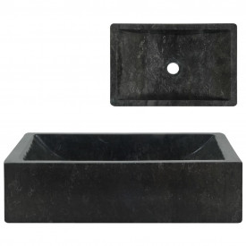 vidaXL Chiuvetă, negru, 45 x 30 x 12 cm, marmură