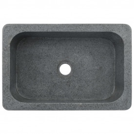 vidaXL Chiuvetă, negru, 45 x 30 x 15 cm, piatră de râu - Img 5
