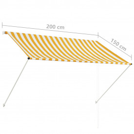 vidaXL Copertină retractabilă, galben și alb, 200 x 150 cm - Img 8