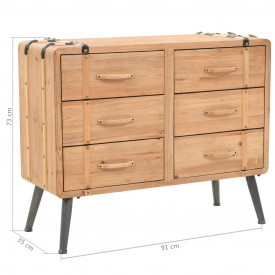 vidaXL Dulap cu sertare, lemn masiv de brad, 91 x 35 x 73 cm - Img 10