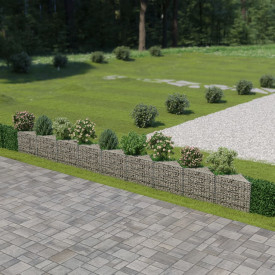 vidaXL Gabion perete din oțel galvanizat, 630 x 30 x 50 cm
