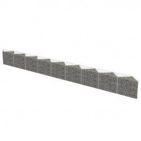 vidaXL Gabion perete din oțel galvanizat, 630 x 30 x 50 cm - Img 2