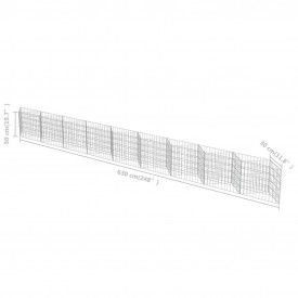 vidaXL Gabion perete din oțel galvanizat, 630 x 30 x 50 cm - Img 7