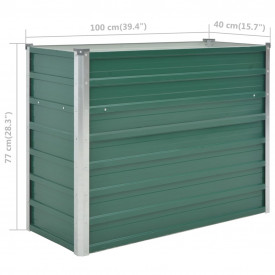 vidaXL Jardinieră de grădină, oțel galvanizat, 100 x 40 x 77 cm, verde - Img 7