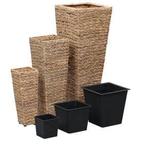 vidaXL Jardiniere de grădină, 3 buc., maro, zambilă de apă - Img 2