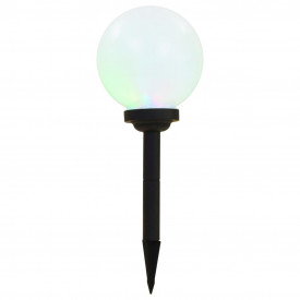 vidaXL Lămpi solare de exterior cu LED, 3 buc, 20 cm, RGB, sferic - Img 4