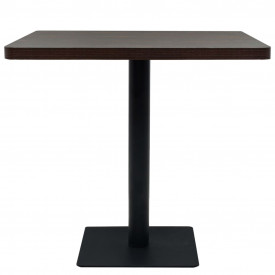 vidaXL Masă bistro, MDF și oțel, pătrată, 80x80x75 cm, Cenușiu închis - Img 3