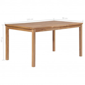 vidaXL Masă bucătărie de exterior 150x90x77 cm lemn masiv de tec - Img 6