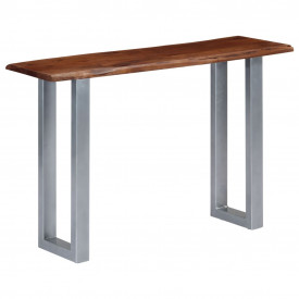 vidaXL Masă consolă, 115x35x76 cm, lemn masiv de acacia și fier - Img 8